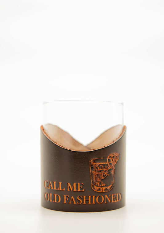 Leather Rocks Glass - "Call Me Old Fashioned"
