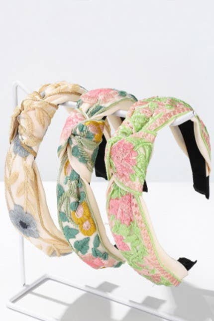 Embroidered Floral Headband