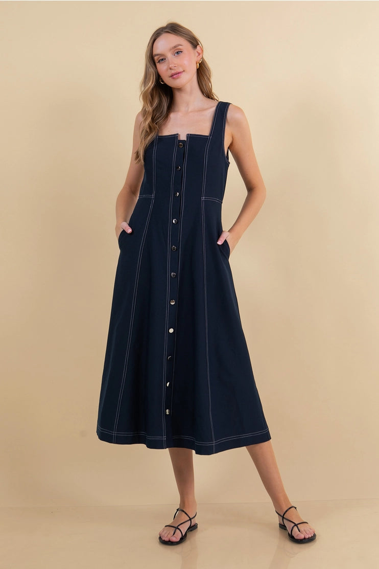 The Harbor Stitch Midi in Dark Navy