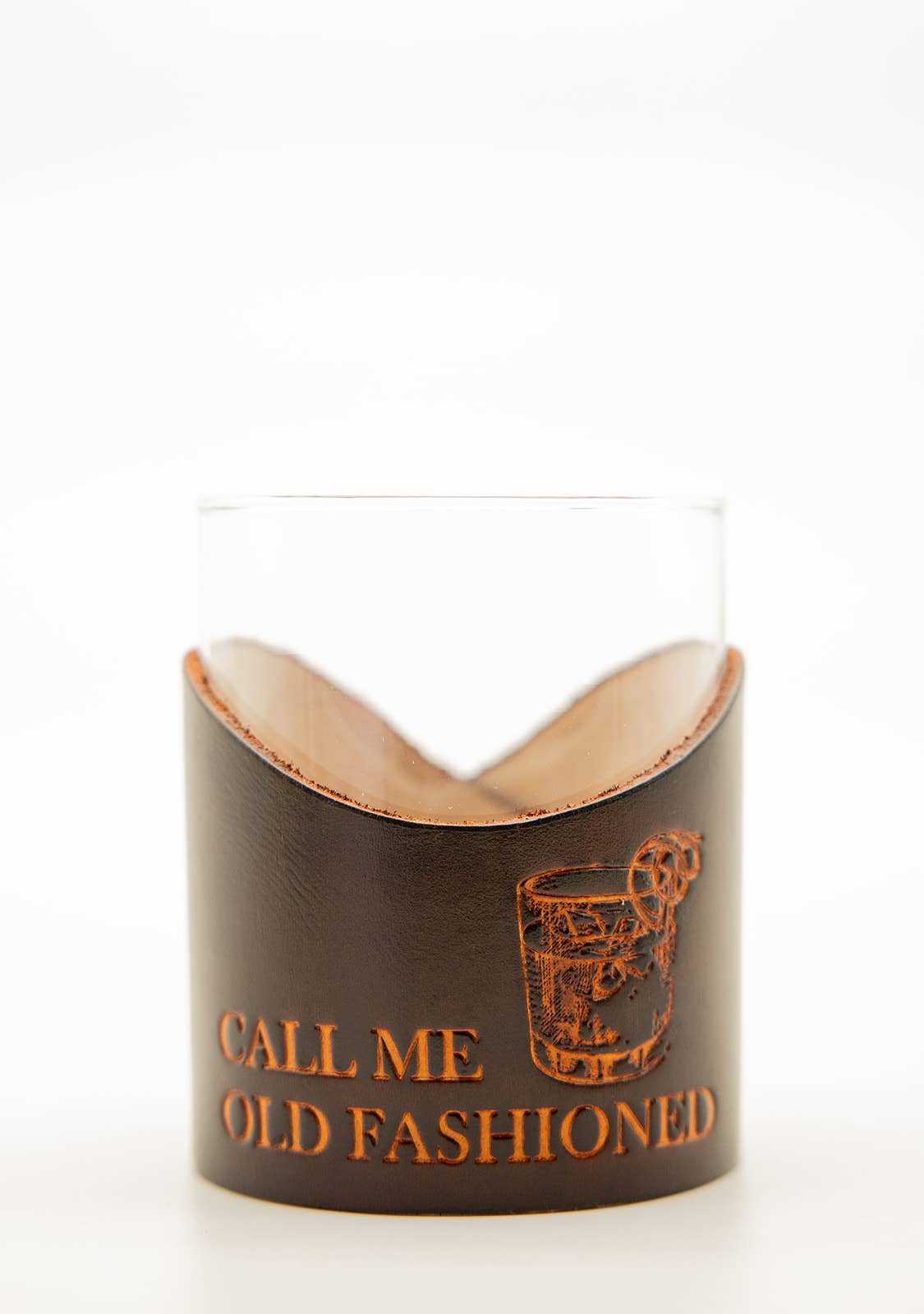 Leather Rocks Glass - "Call Me Old Fashioned"