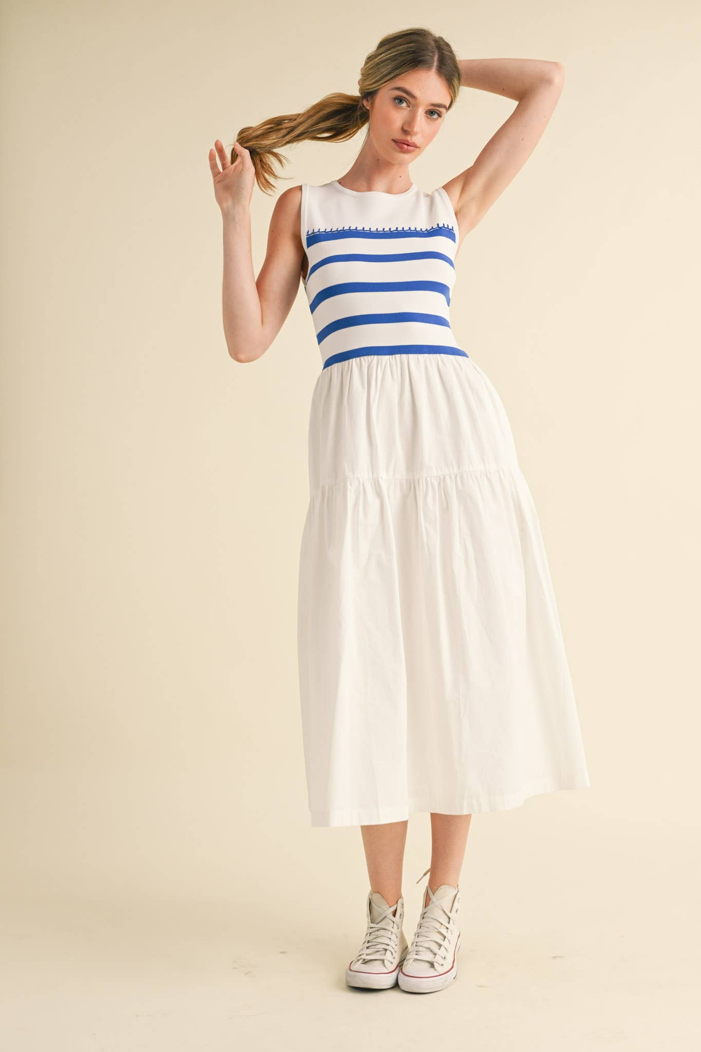 The Audrey Contrast Dress in Black & White