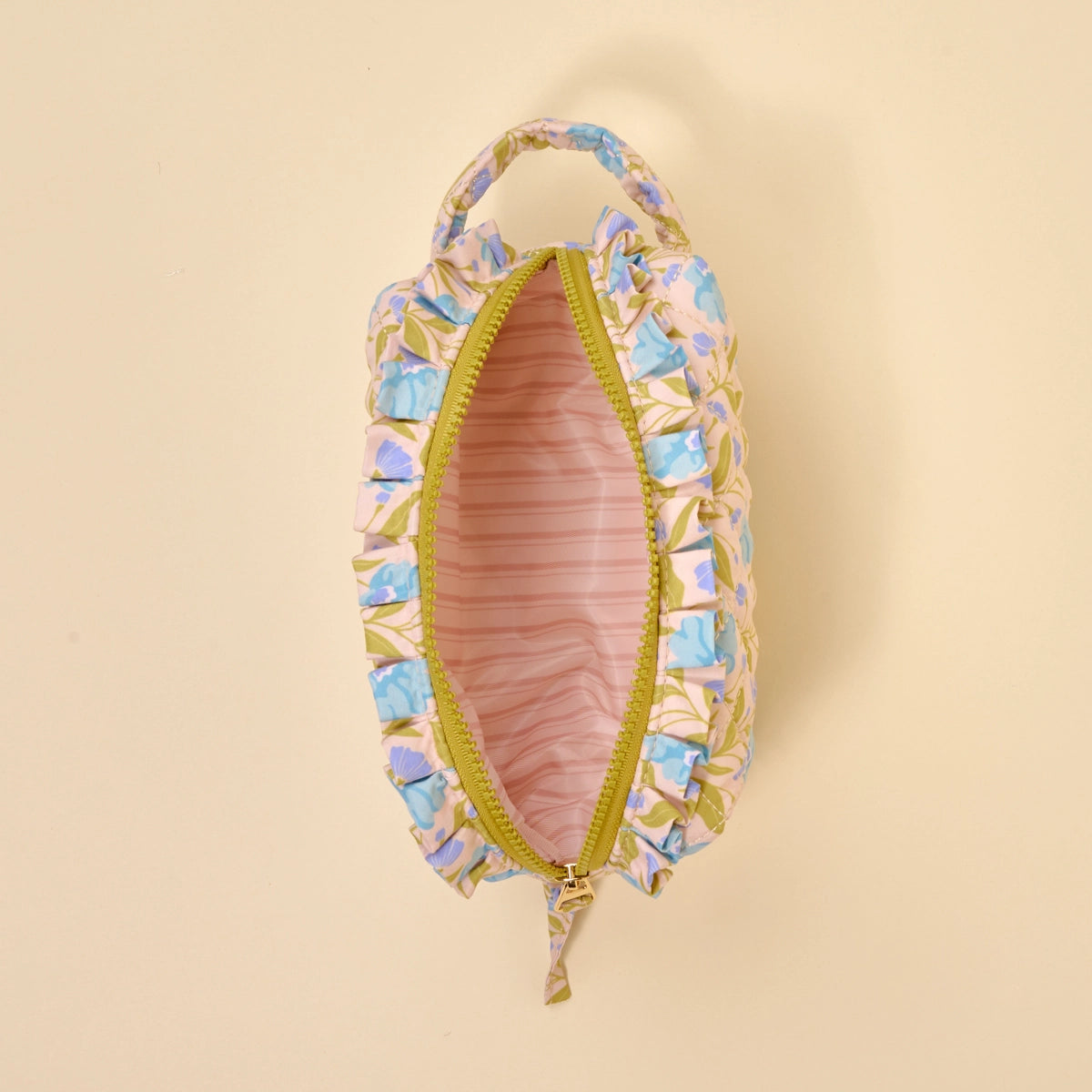 Quilted Cosmetic Pouch in Poppin' Petals Aqua
