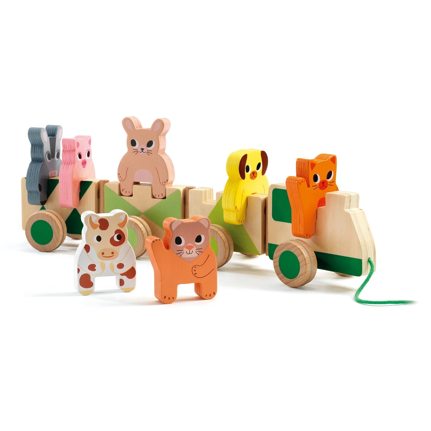 Trainimo Farm Wooden Pull-Along Activity Toy