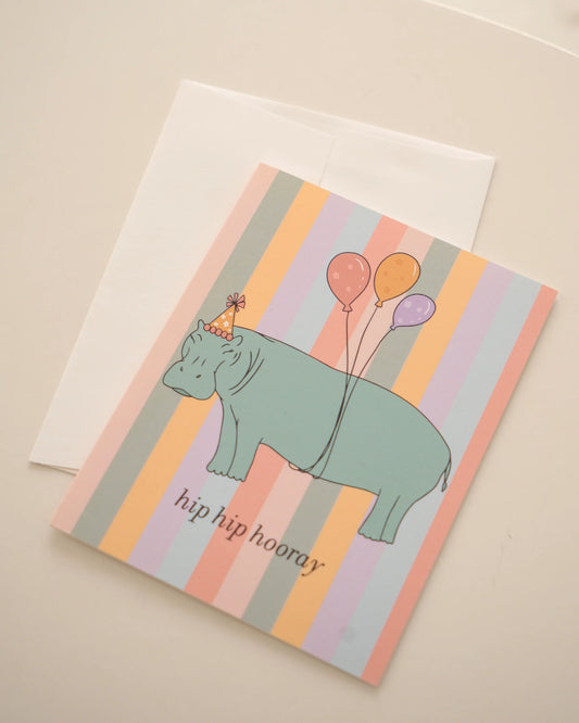 Hippo Birthday Card