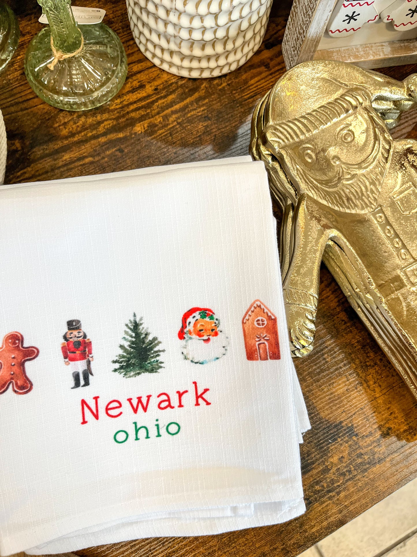 Christmas Icon Tea Towel - Newark Ohio
