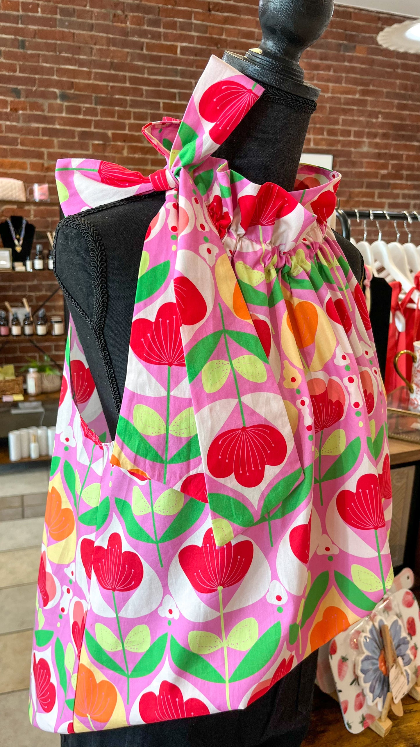 The Bridget Ruffle Neck Top in Petal Parade