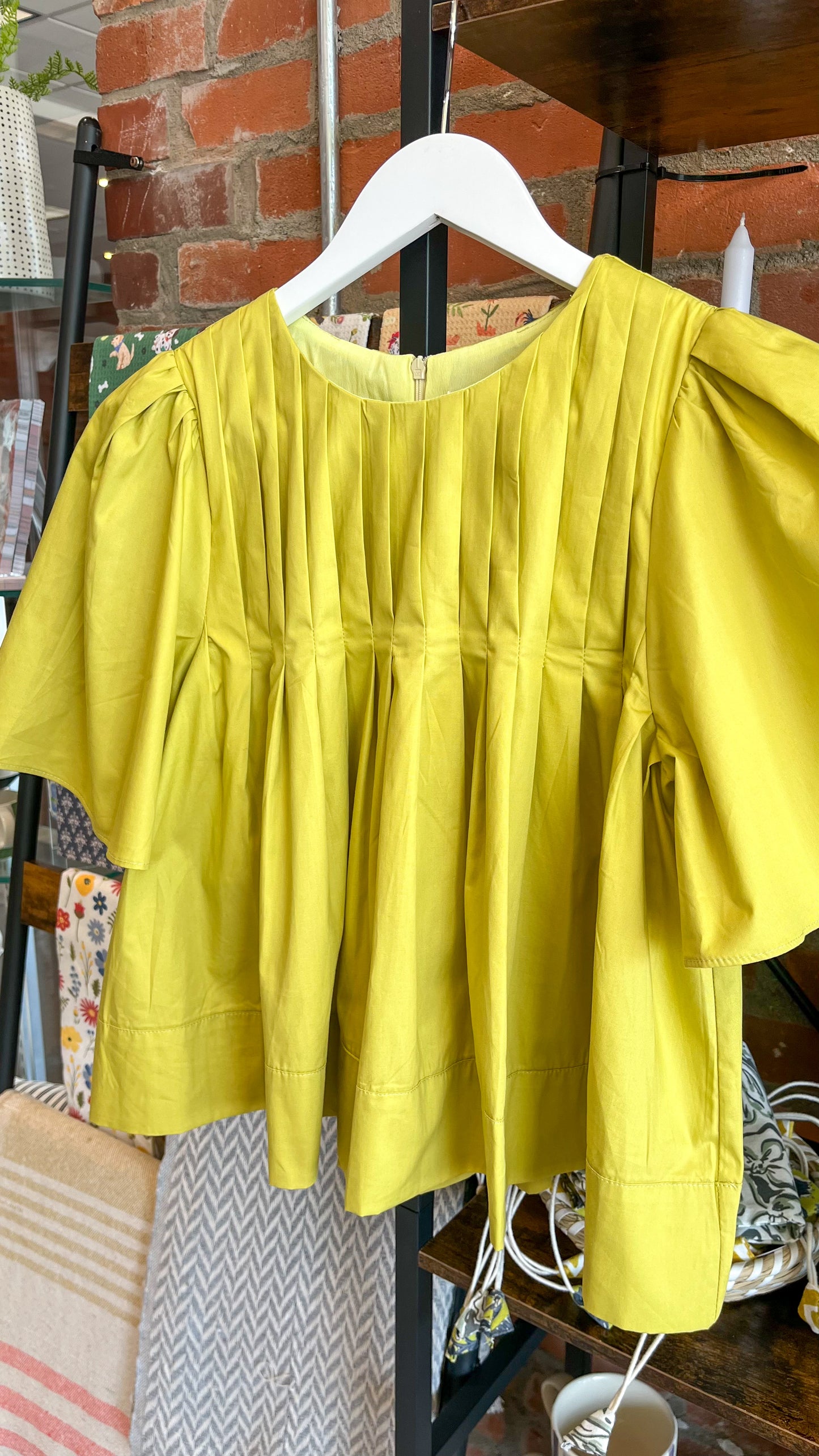 Key Lime Pleated Top