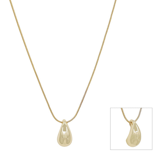 Gold Teardrop Pendant Necklace