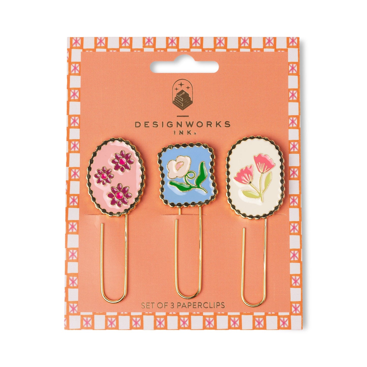 Set of 3 Paperclips in Framed Floral