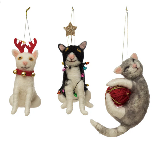 Wool Felt Cat Ornaments