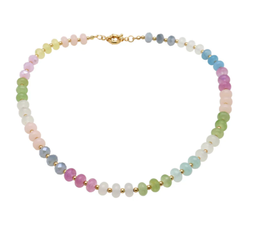 Multi Color Pastel Beaded Necklace