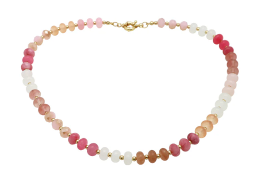 Red and Pink Beaded Necklace
