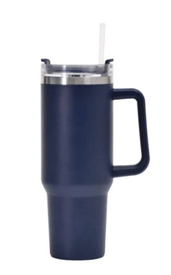 40 oz Tumbler with Handle in Navy