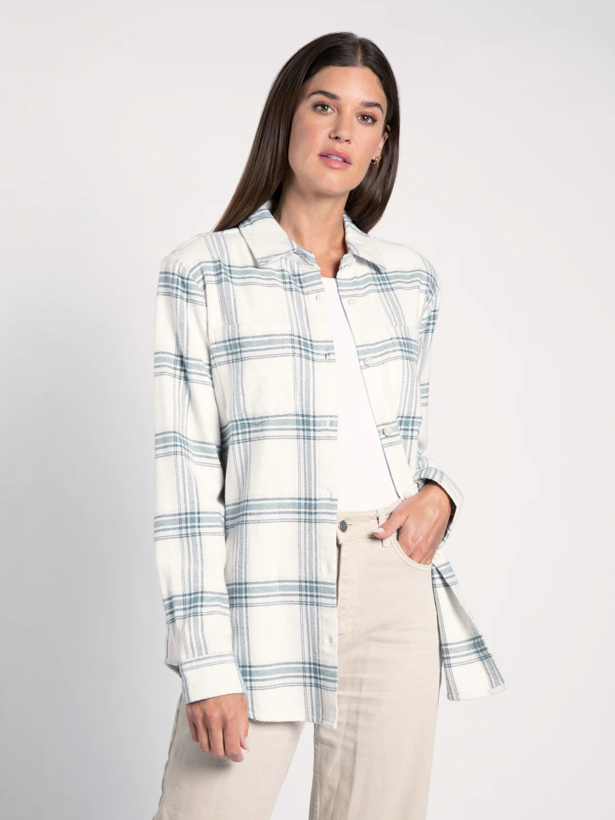 Dominic Shirt in Ocean Ivory Plaid