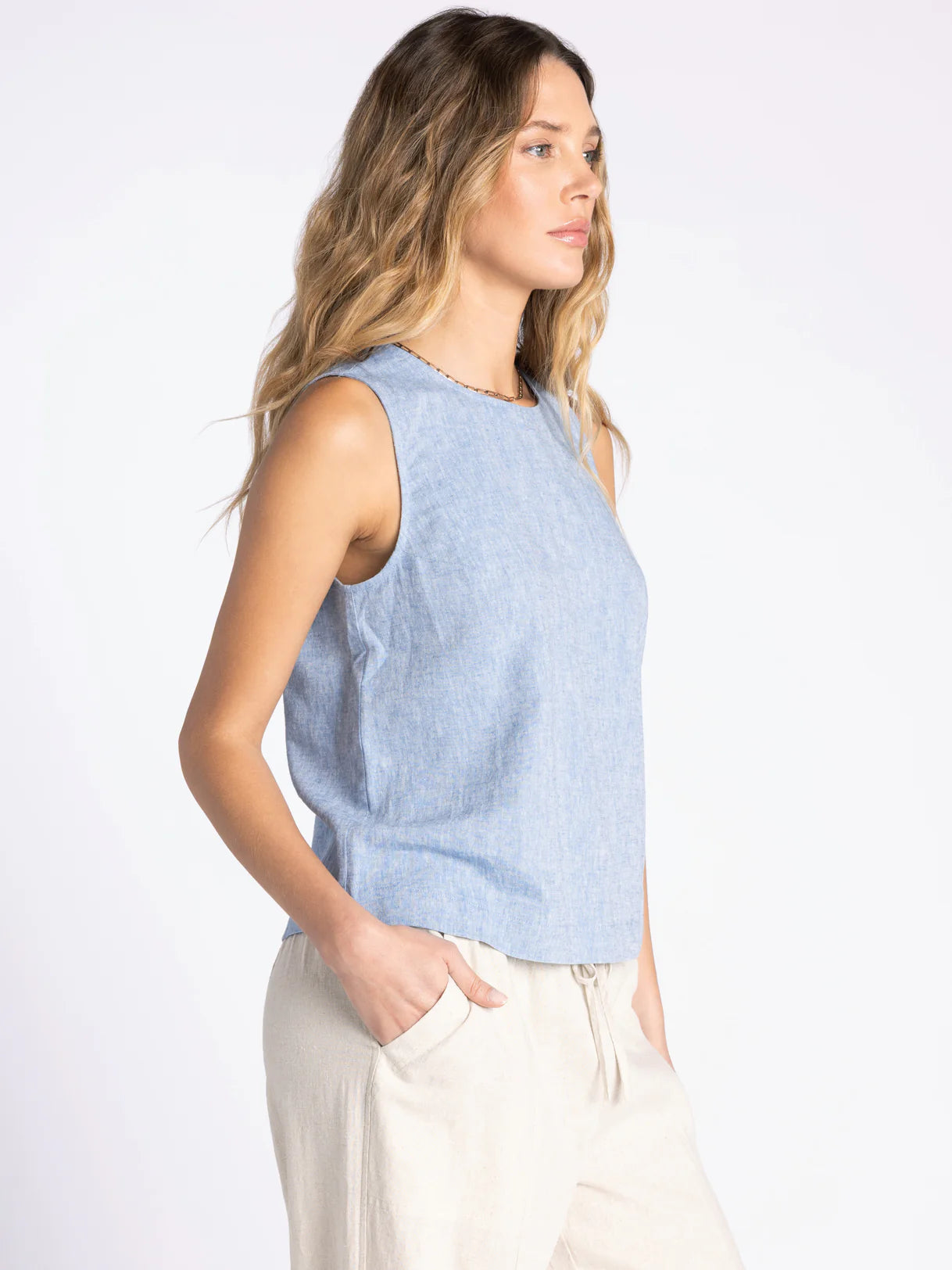 Delmar Tank in Heather Blue