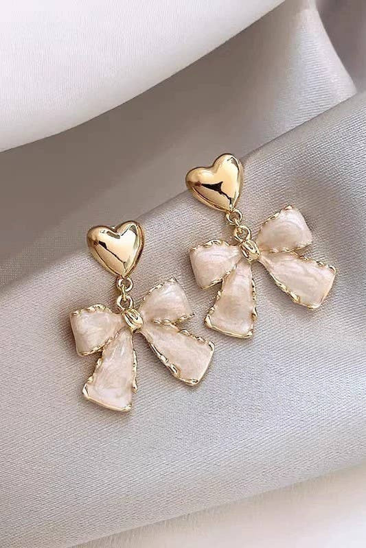 Heart & Bow Stud Earrings