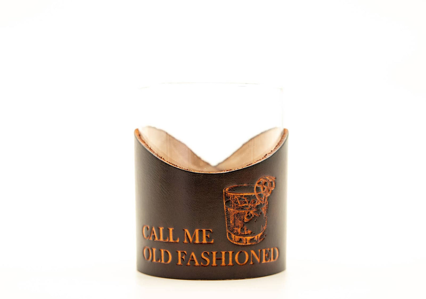 Leather Rocks Glass - "Call Me Old Fashioned"