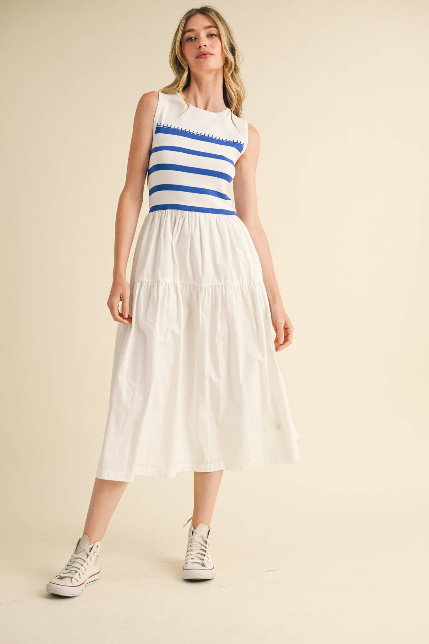 The Audrey Contrast Dress in Black & White