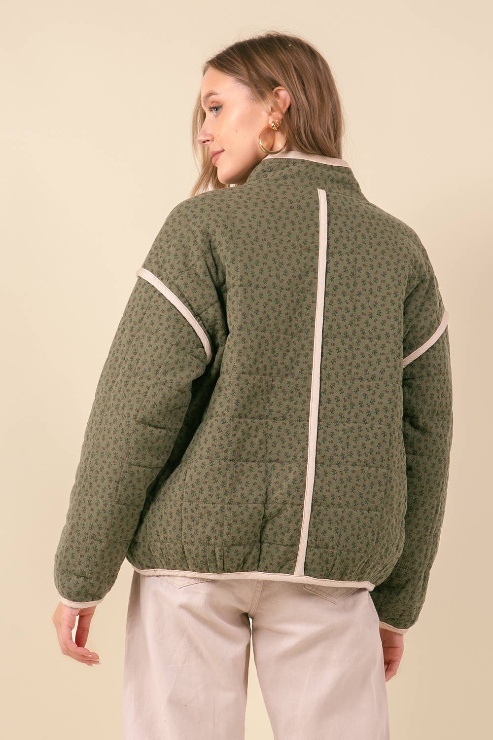 Quilted Jacket in Olive
