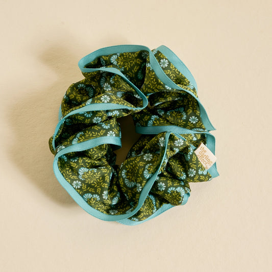 Ruffle Up Scrunchie in Everbloom Forest Green