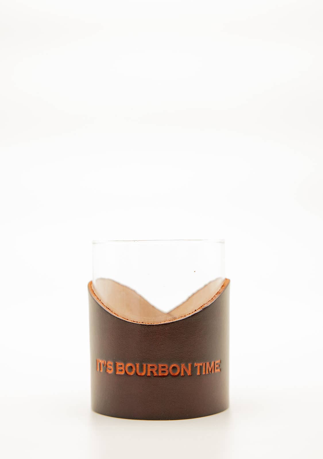 Leather Rocks Glass - It's Bourbon Time