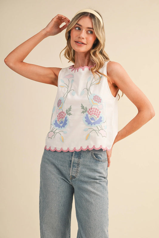 The Charlotte Floral Embroidered Top