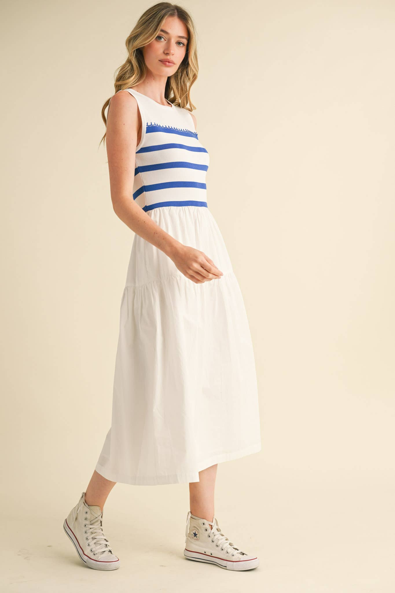 The Audrey Contrast Dress in Black & White