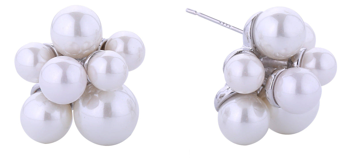 Pearl Cluster Stud Earrings