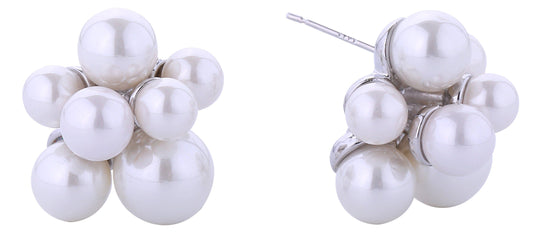 Pearl Cluster Stud Earrings