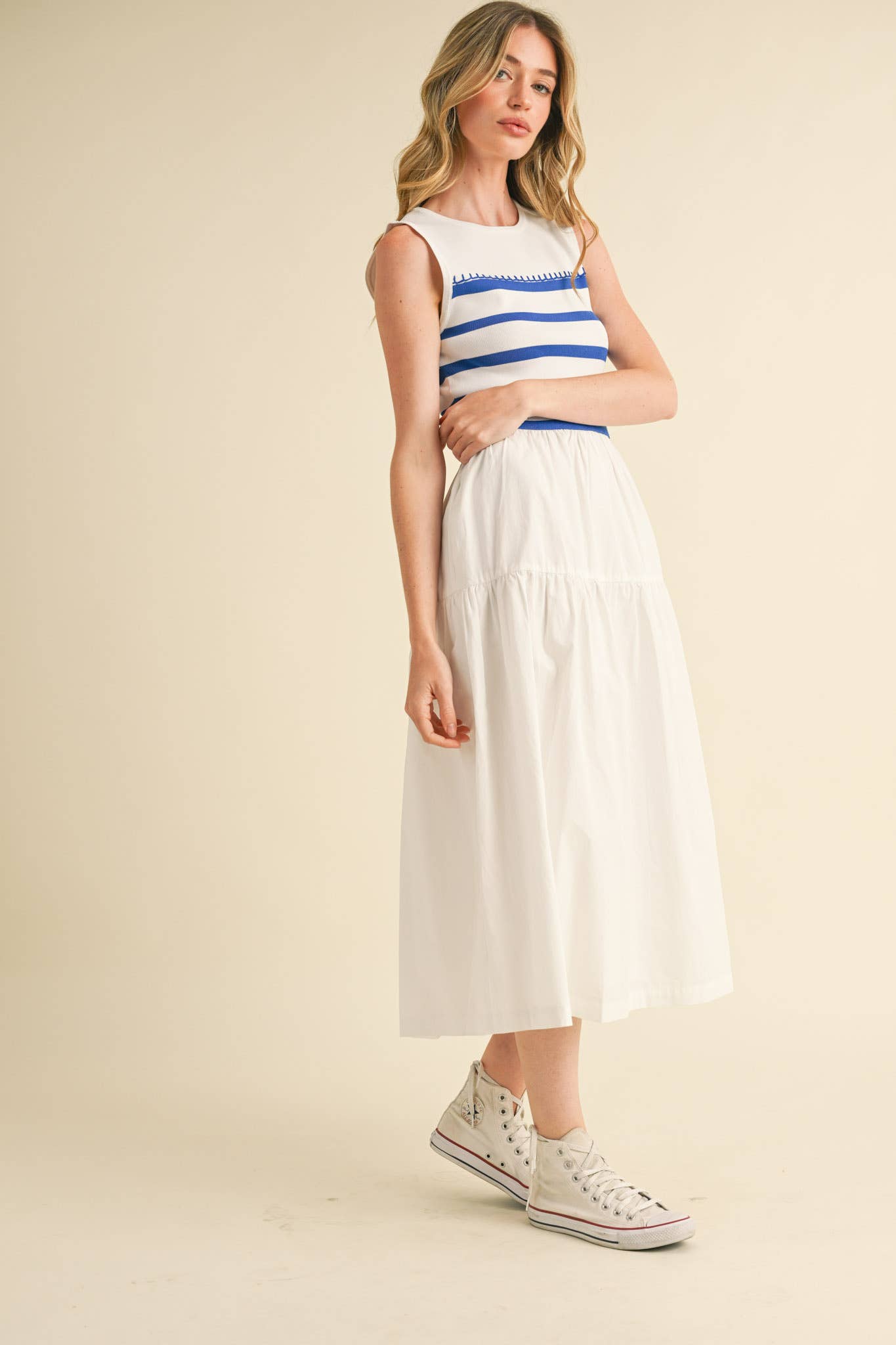 The Audrey Contrast Dress in Black & White