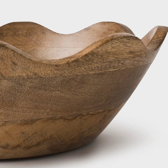 Scalloped Wood Bowl