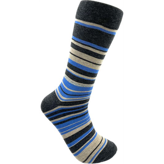 Stripes Socks in Blue & Grey