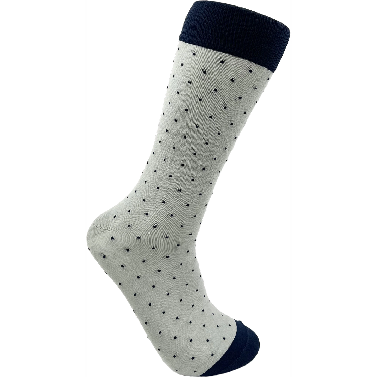 The Dot Socks in Navy & Grey