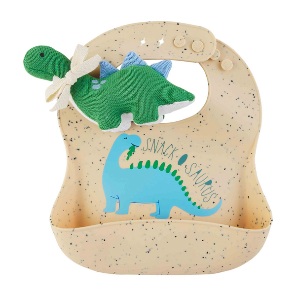 Dino Bib & Rattle Set