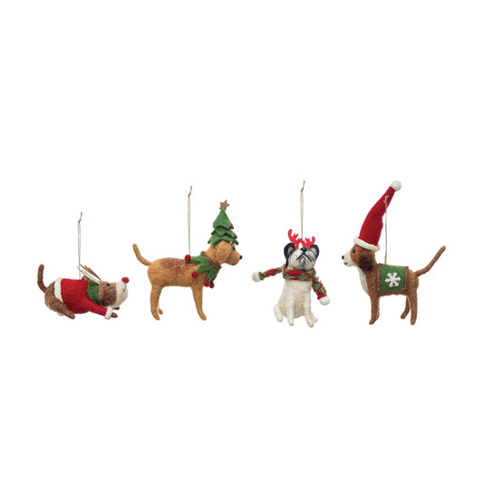 Wool Felt Dog Ornaments