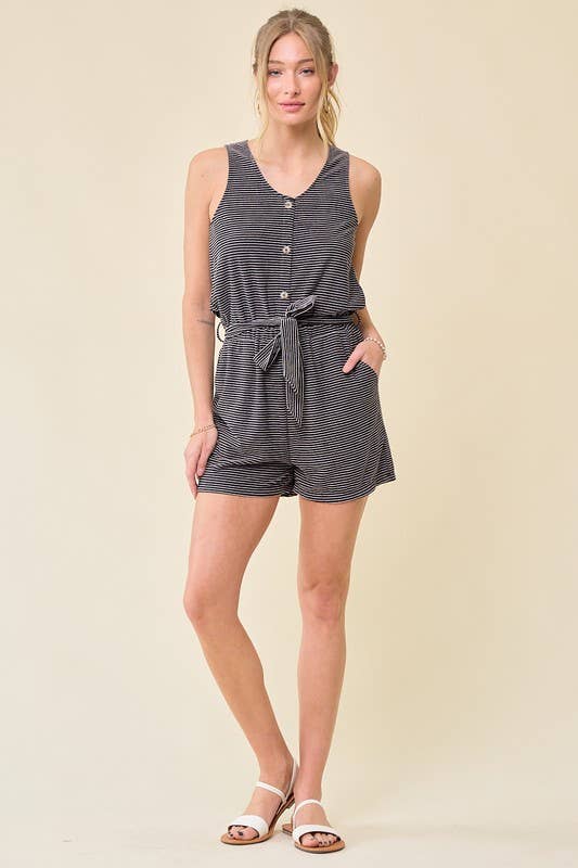 Button Front Romper - FINAL SALE