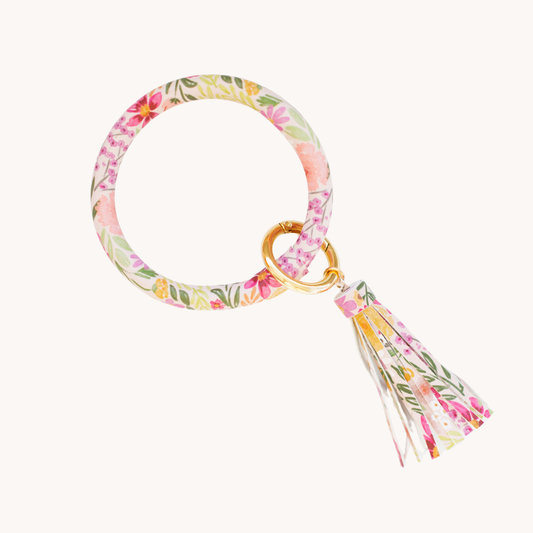 Primrose Petals Circle Wristlet Keyring