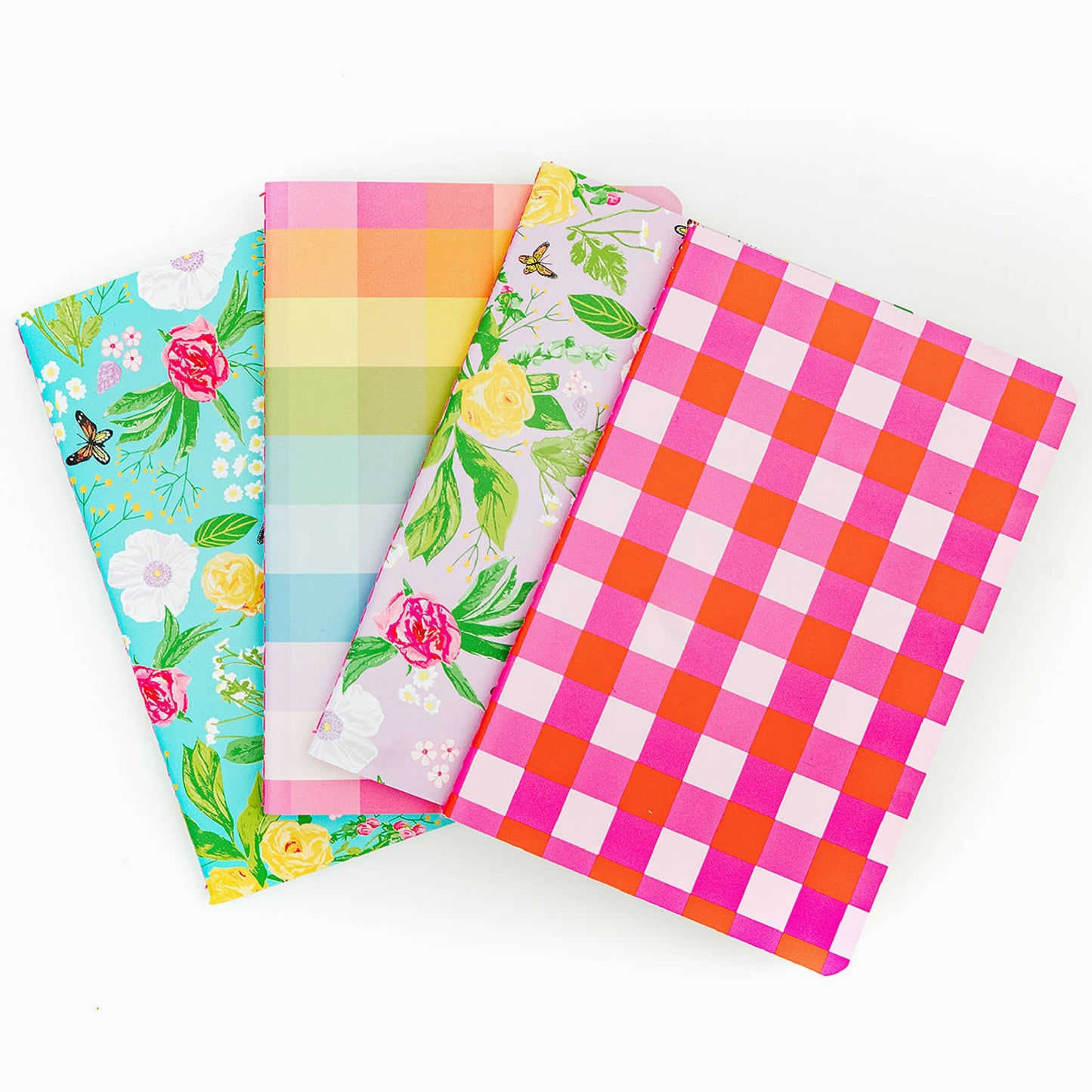Floral and Gingham Mini Notebook