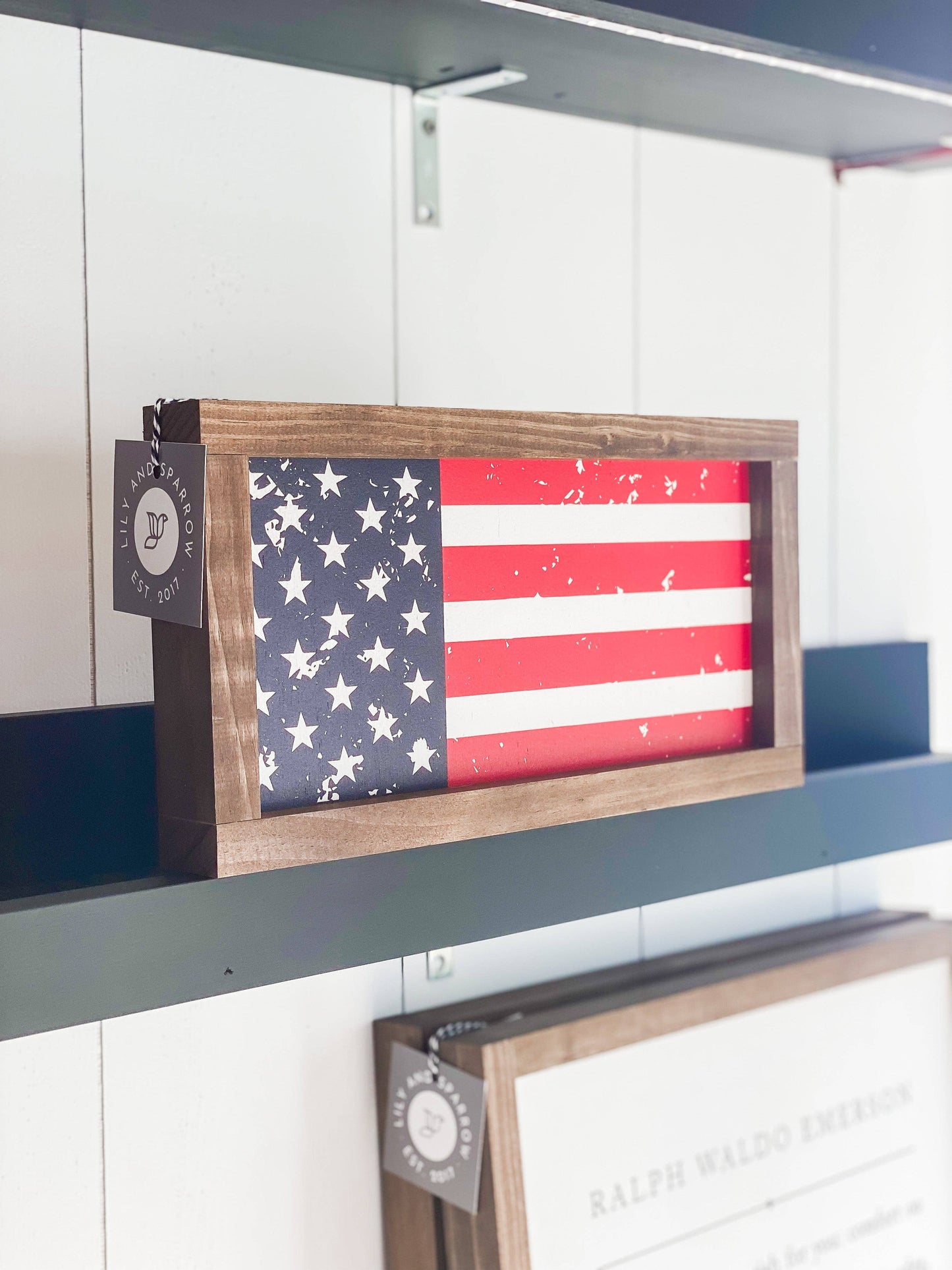 American Flag - 4th of July Memorial Day Wood Sign
