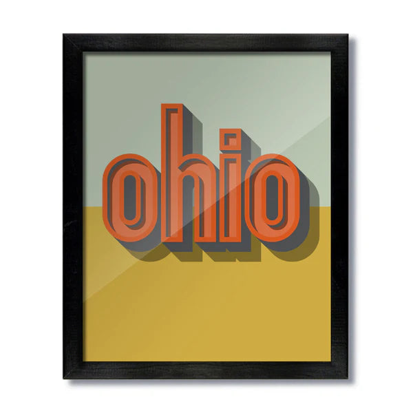 Vintage Retro Ohio Framed Prints